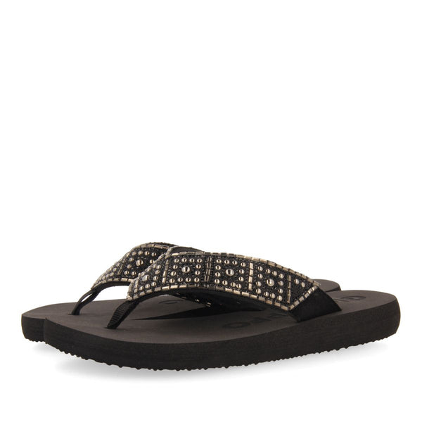 BLACK SANDALS WITH CRYSTAL EMBELLISHMENT FOR WOMEN ASHLAND