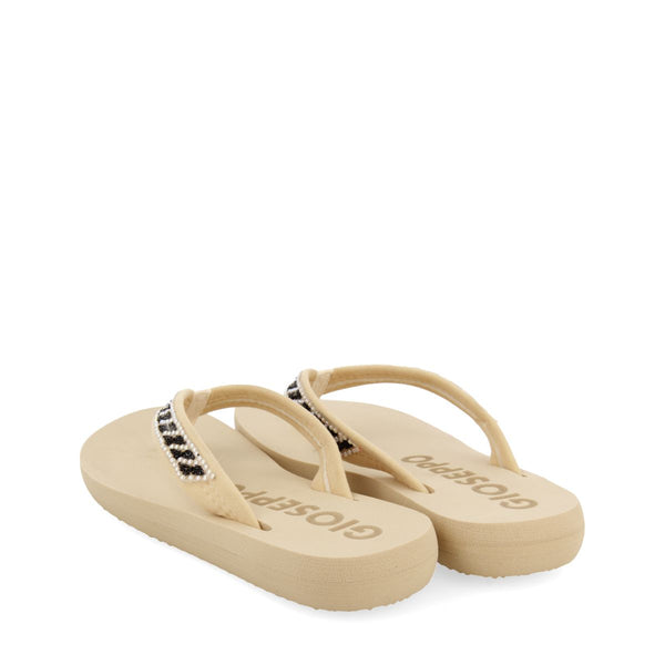 SANDALIAS COLOR BEIGE CON ADORNO DE CRISTALES PARA MUJER CARADON