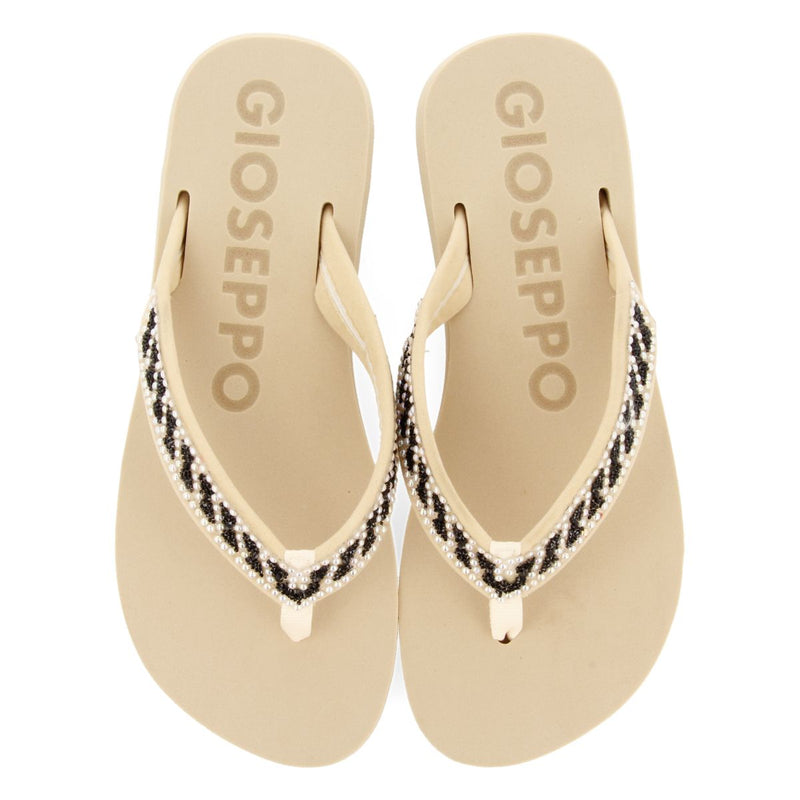 SANDALIAS COLOR BEIGE CON ADORNO DE CRISTALES PARA MUJER CARADON