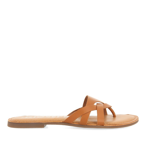 SANDALIAS COLOR CUERO DE PIEL CON TIRAS PARA MUJER CAYUSE