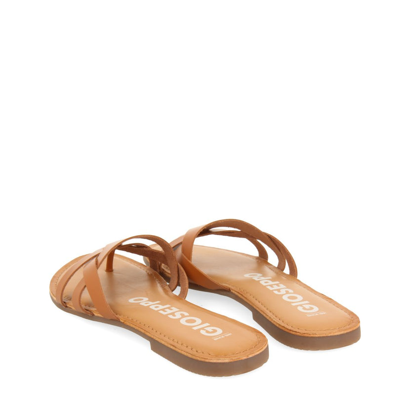 SANDALIAS COLOR CUERO DE PIEL CON TIRAS PARA MUJER CAYUSE
