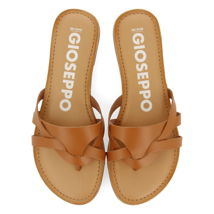 SANDALIAS COLOR CUERO DE PIEL CON TIRAS PARA MUJER CAYUSE