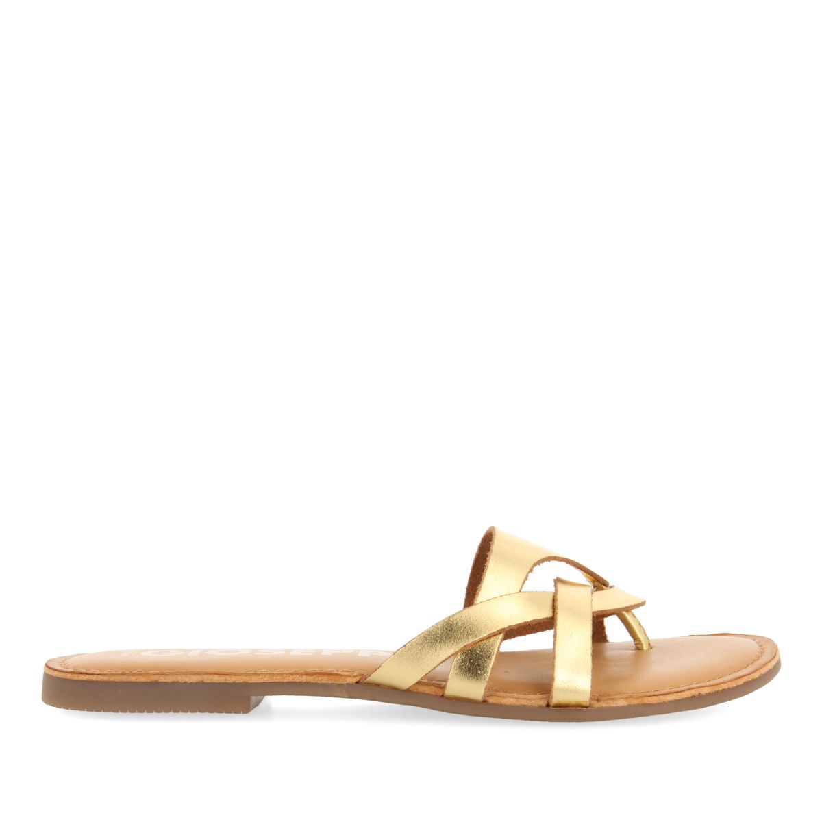 SANDALIAS COLOR DORADO DE PIEL CON TIRAS PARA MUJER CAYUSE