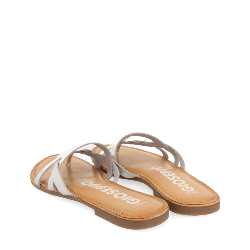 SANDALIAS COLOR PLATA DE PIEL CON TIRAS PARA MUJER CAYUSE