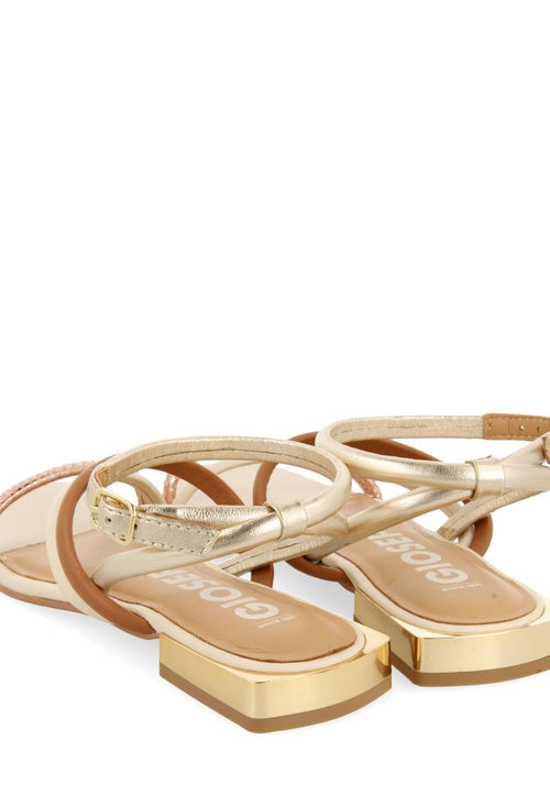 SANDALIAS DE PIEL MULTICOLOR CON METALIZADOS PARA MUJER LATAH