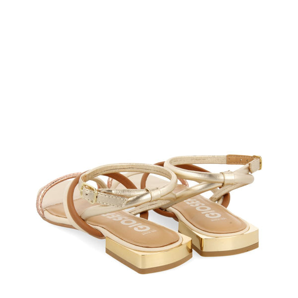 SANDALIAS DE PIEL MULTICOLOR CON METALIZADOS PARA MUJER LATAH