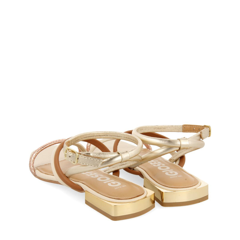SANDALIAS DE PIEL MULTICOLOR CON METALIZADOS PARA MUJER LATAH