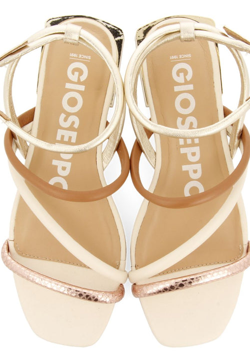 SANDALIAS DE PIEL MULTICOLOR CON METALIZADOS PARA MUJER LATAH