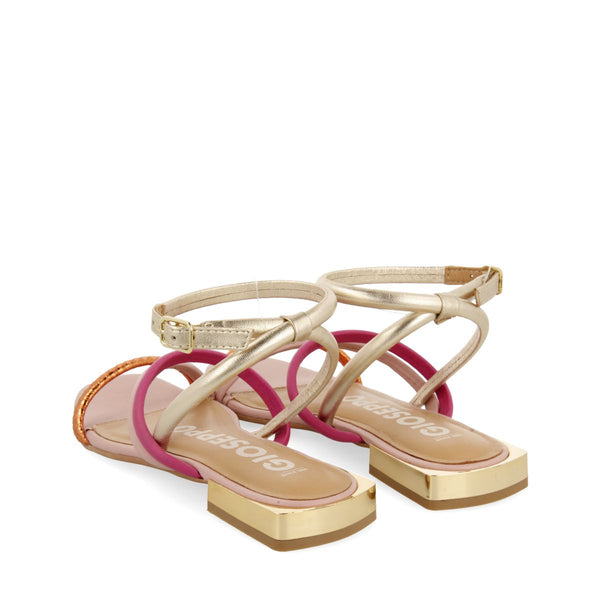 SANDALIAS DE PIEL MULTICOLOR CON METALIZADOS PARA MUJER LATAH