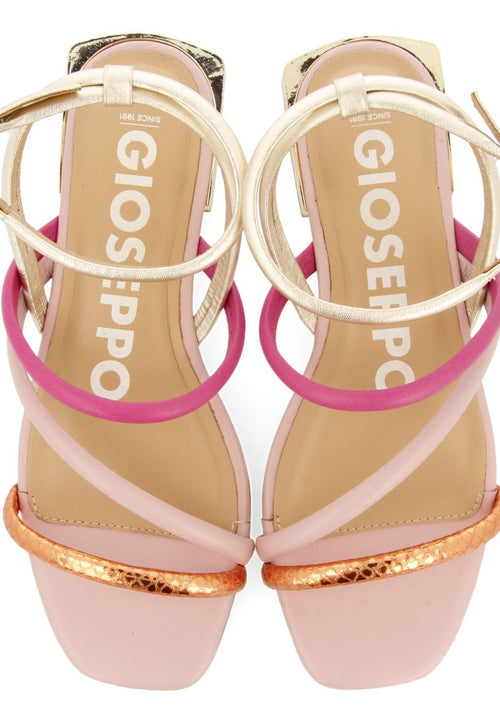 SANDALIAS DE PIEL MULTICOLOR CON METALIZADOS PARA MUJER LATAH