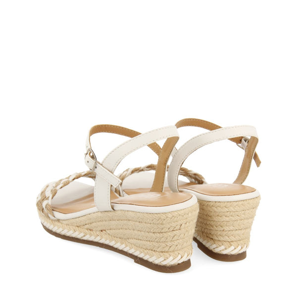 SANDALIAS DE PIEL CON TRENZADO BICOLOR Y CUÑA DE YUTE PARA MUJER SUNOL