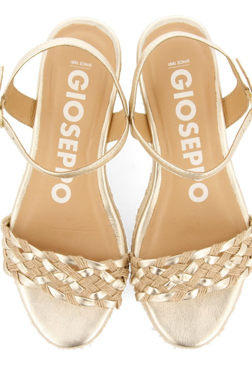 SANDALIAS DE PIEL CON TRENZADO BICOLOR Y CUÑA DE YUTE PARA MUJER SUNOL