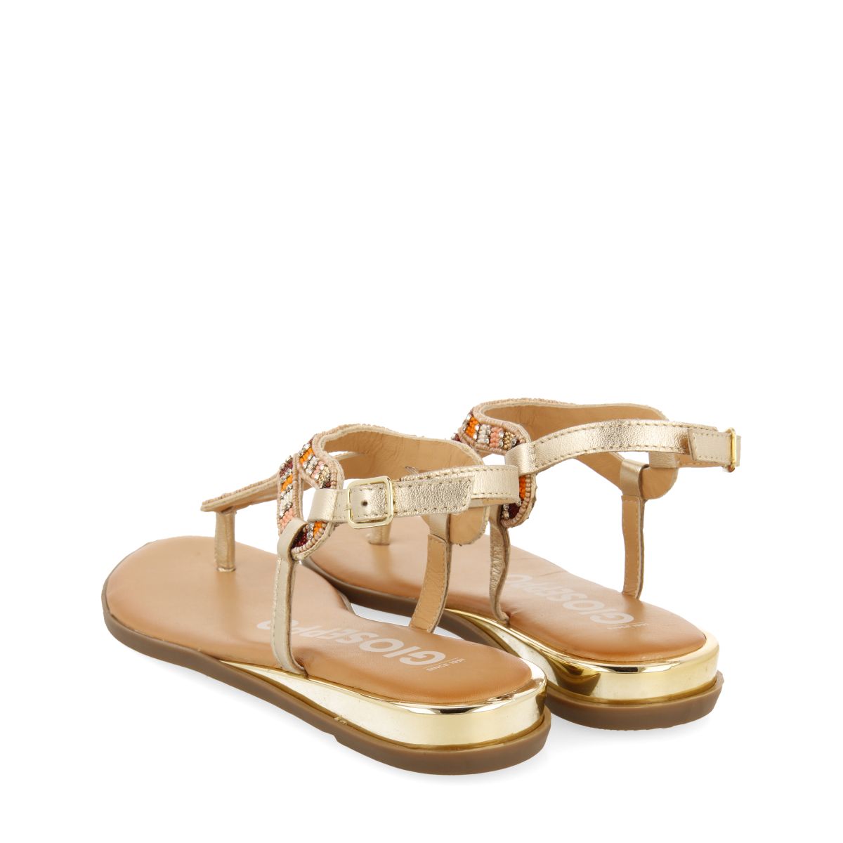 SANDALIAS DORADAS CON PIEDRAS MULTICOLOR PARA MUJER NYSSA