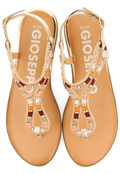SANDALIAS DORADAS CON PIEDRAS MULTICOLOR PARA MUJER NYSSA