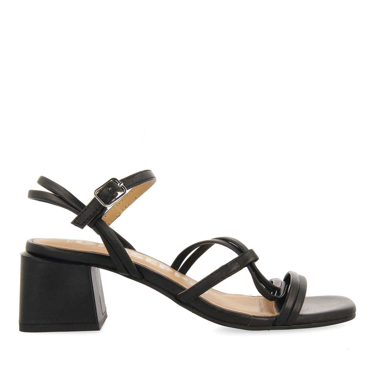 SANDALIAS NEGRAS DE TACÓN CON TIRAS TRENZADAS PARA MUJER PUSTEC