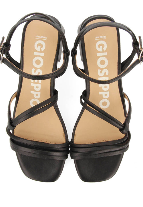 SANDALIAS NEGRAS DE TACÓN CON TIRAS TRENZADAS PARA MUJER PUSTEC