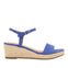 SANDALIAS DE PIEL COLOR AZUL CON CUÑA DE YUTE PARA MUJER XARRE