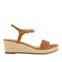 SANDALIAS DE PIEL COLOR CUERO CON CUÑA DE YUTE PARA MUJER XARRE