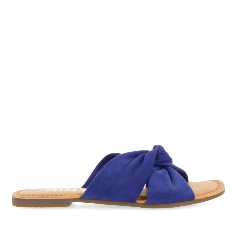 SANDALIAS ESTILO PALA AZULES DE PIEL PARA MUJER AGIRA