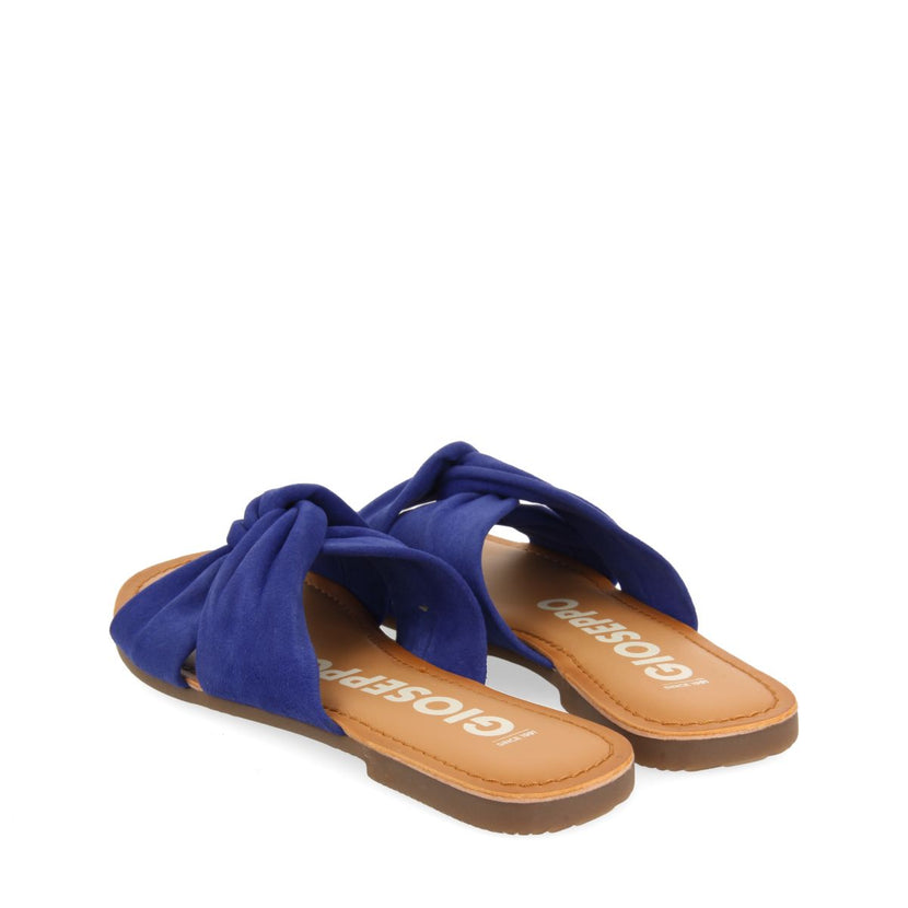SANDALIAS ESTILO PALA AZULES DE PIEL PARA MUJER AGIRA