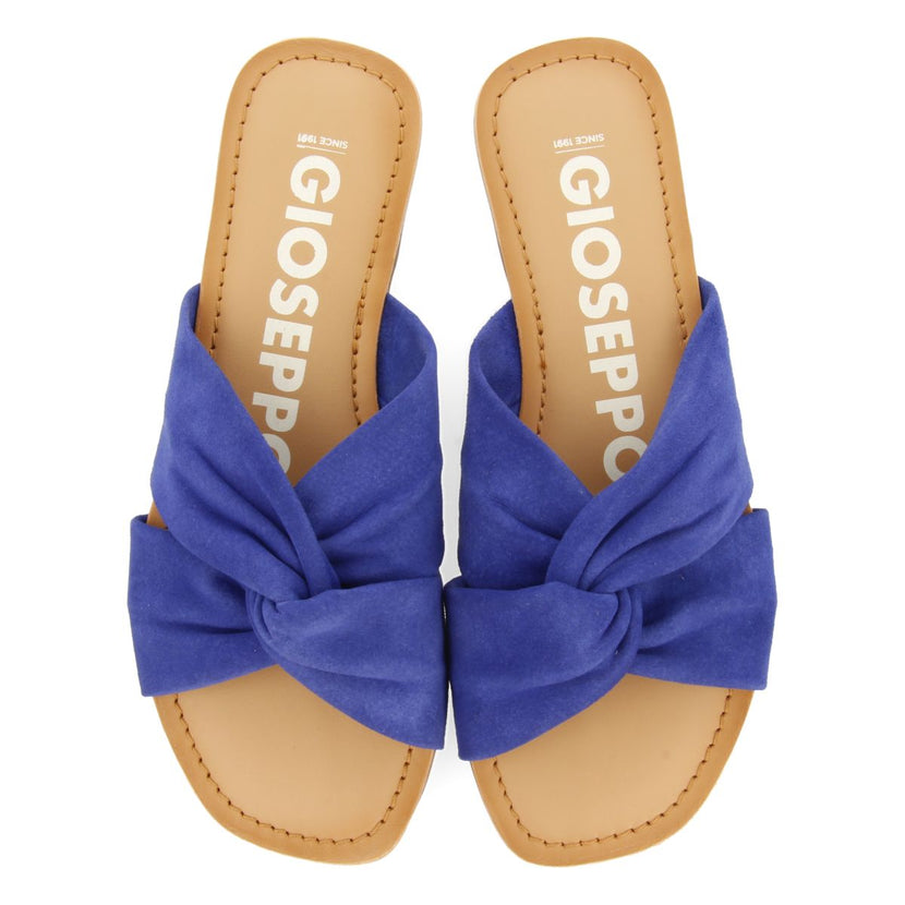SANDALIAS ESTILO PALA AZULES DE PIEL PARA MUJER AGIRA
