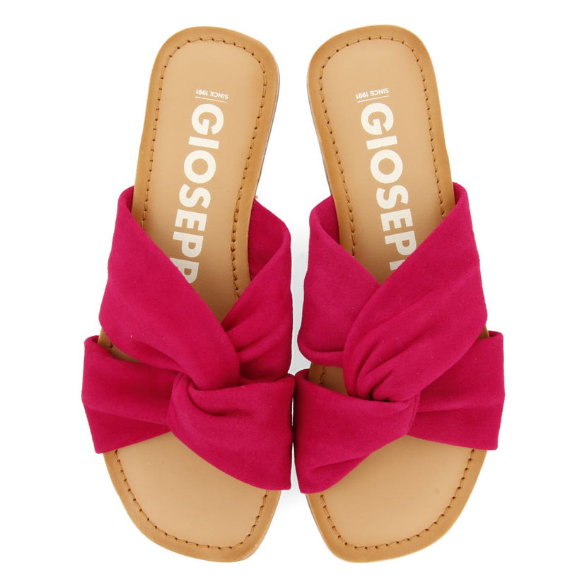 SANDALIAS ESTILO PALA FUCSIA DE PIEL PARA MUJER AGIRA