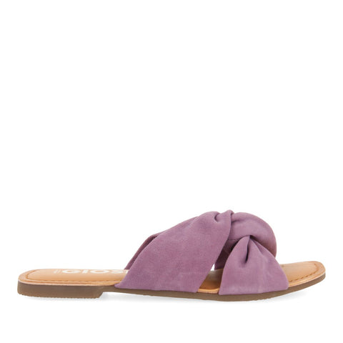 SANDALIAS ESTILO PALA MALVA DE PIEL PARA MUJER AGIRA