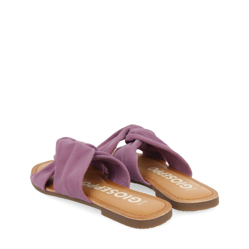 SANDALIAS ESTILO PALA MALVA DE PIEL PARA MUJER AGIRA