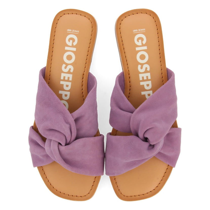 SANDALIAS ESTILO PALA MALVA DE PIEL PARA MUJER AGIRA