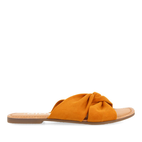 SANDALIAS ESTILO PALA NARANJAS DE PIEL PARA MUJER AGIRA