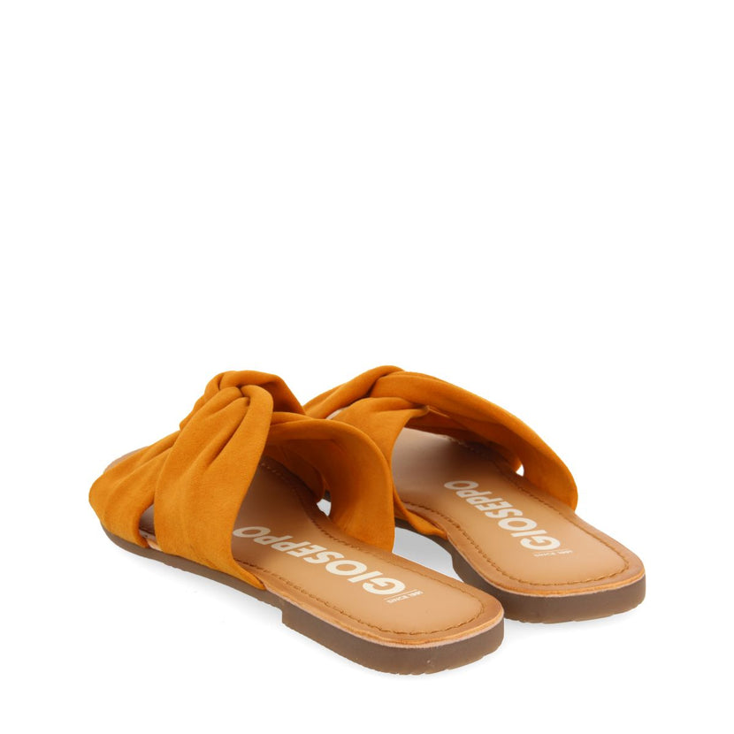 SANDALIAS ESTILO PALA NARANJAS DE PIEL PARA MUJER AGIRA