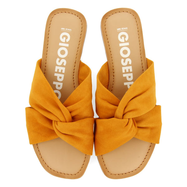 SANDALIAS ESTILO PALA NARANJAS DE PIEL PARA MUJER AGIRA
