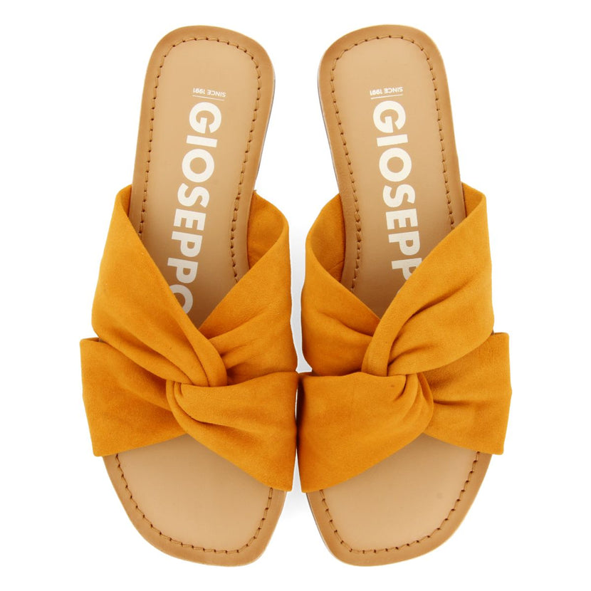 SANDALIAS ESTILO PALA NARANJAS DE PIEL PARA MUJER AGIRA