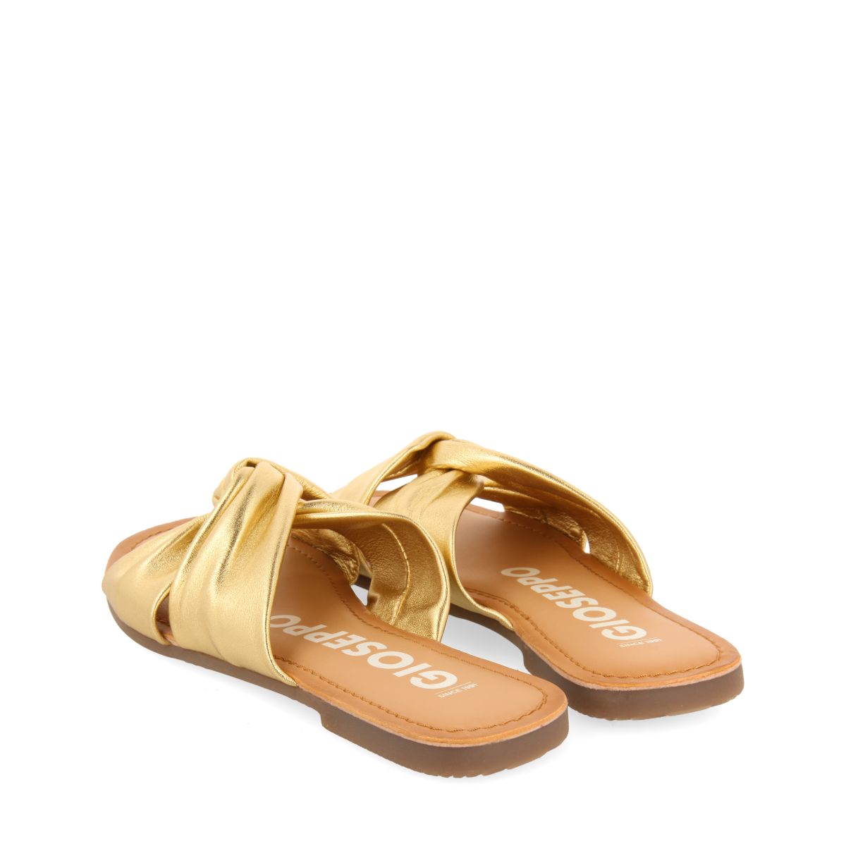 SANDALIAS ESTILO PALA DORADAS DE PIEL PARA MUJER AGIRA