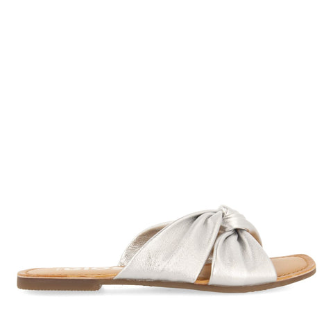 SANDALIAS ESTILO PALA PLATEADAS DE PIEL PARA MUJER AGIRA