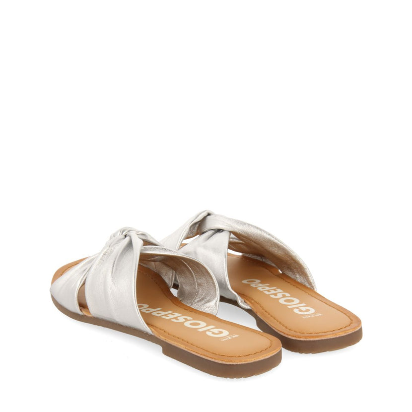 SANDALIAS ESTILO PALA PLATEADAS DE PIEL PARA MUJER AGIRA