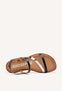 LEATHER SANDALS WITH BLACK AND METALLIC STRAPS FOR WOMEN CARBIS
