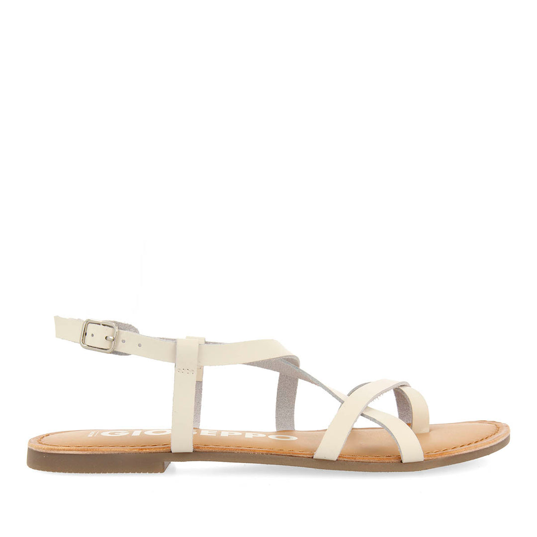 OFF-WHITE LEATHER SANDALS WITH THIN STRAPS FOR WOMEN COURSAN