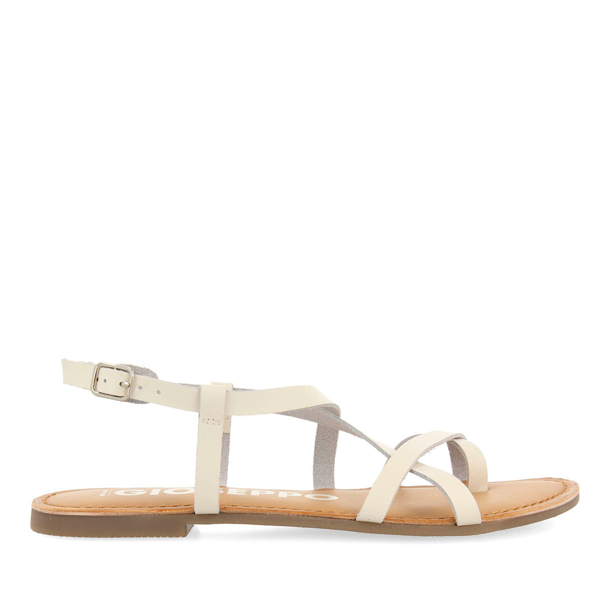 SANDALIAS OFF-WHITE DE PIEL CON TIRAS FINAS PARA MUJER COURSAN