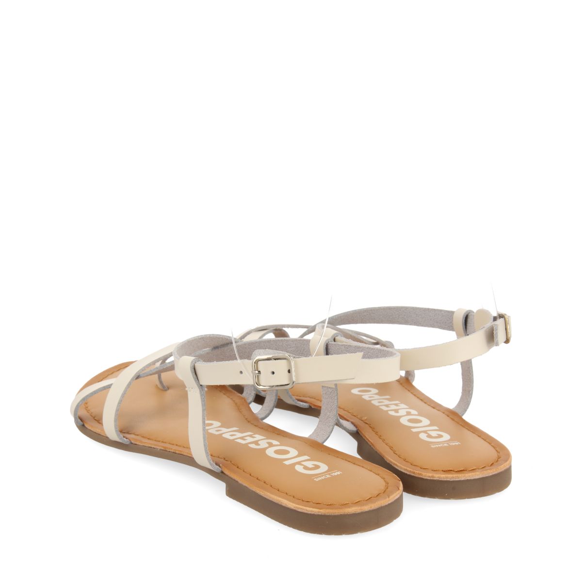 SANDALIAS OFF-WHITE DE PIEL CON TIRAS FINAS PARA MUJER COURSAN