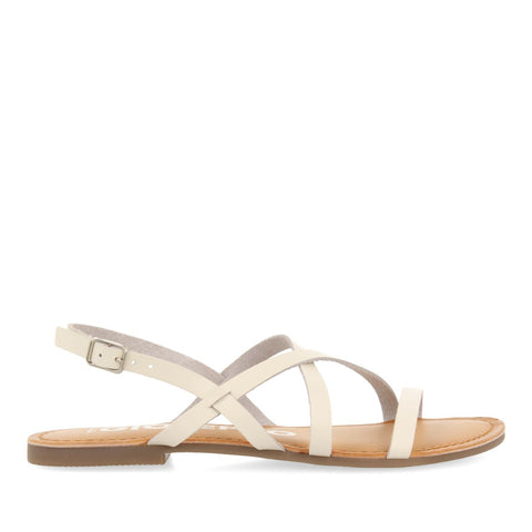 SANDALIAS OFF-WHITE DE PIEL CON TIRAS FINAS PARA MUJER DANIA