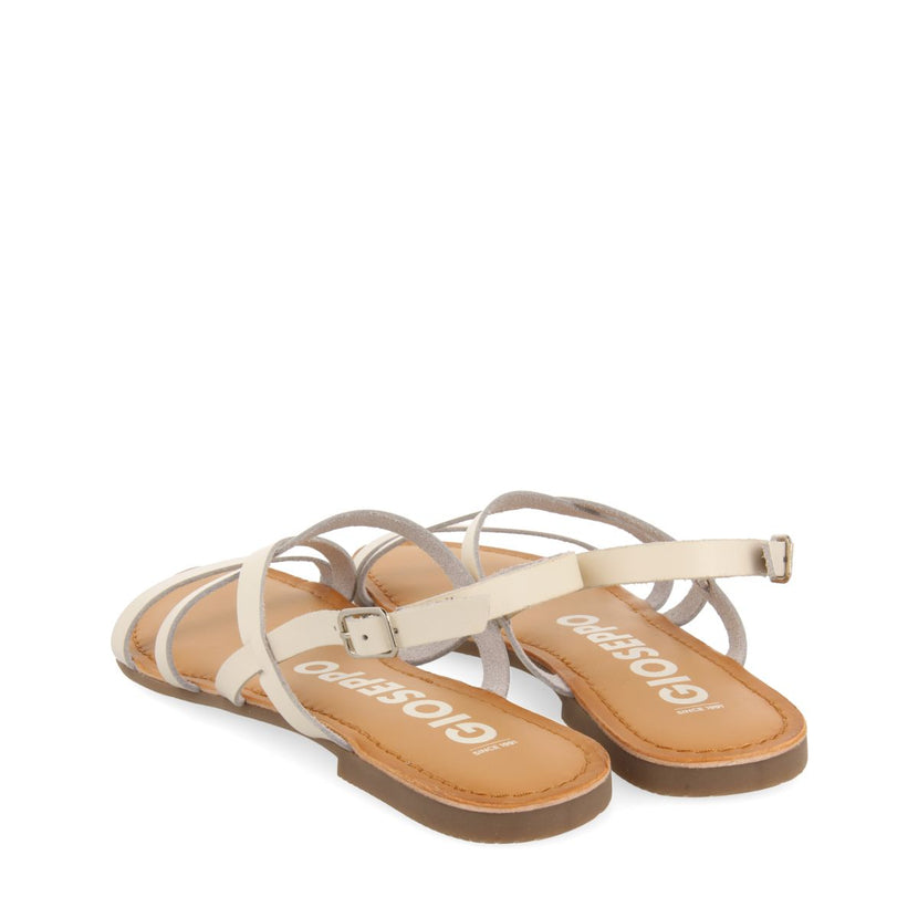 SANDALIAS OFF-WHITE DE PIEL CON TIRAS FINAS PARA MUJER DANIA