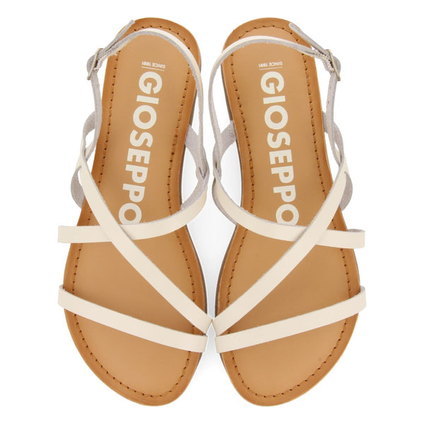 SANDALIAS OFF-WHITE DE PIEL CON TIRAS FINAS PARA MUJER DANIA
