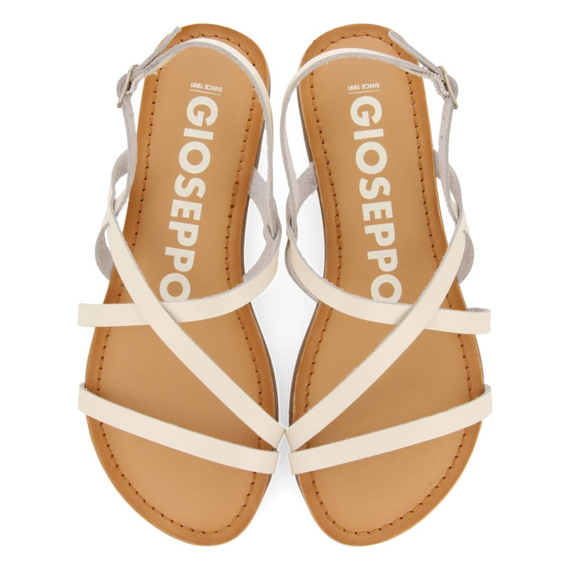 SANDALIAS OFF-WHITE DE PIEL CON TIRAS FINAS PARA MUJER DANIA