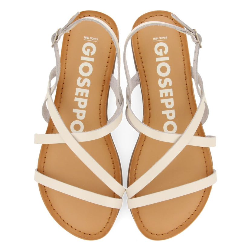 SANDALIAS OFF-WHITE DE PIEL CON TIRAS FINAS PARA MUJER DANIA