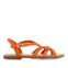 SANDALES ORANGES EN CUIR AVEC DES BRIDES CROISÉES POUR FEMME GOLAJ