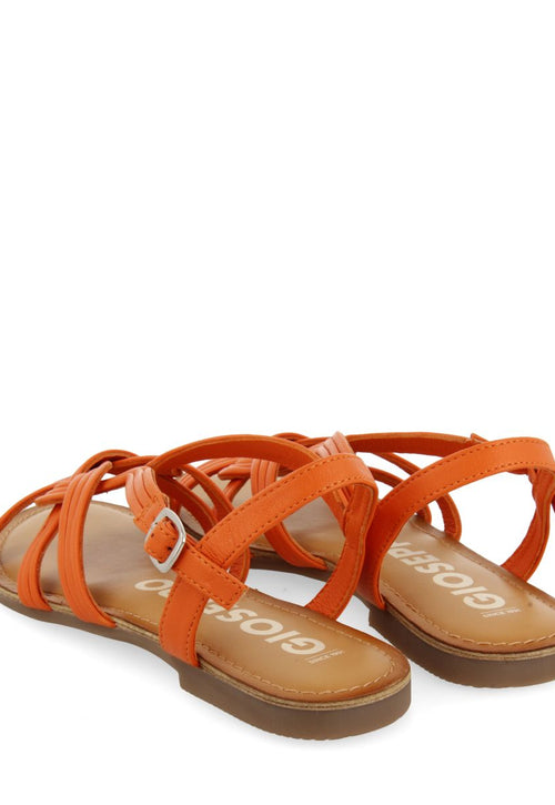 SANDALIAS NARANJAS DE PIEL CON TIRAS CRUZADAS PARA MUJER GOLAJ