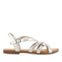 SANDALIAS PLATEADAS DE PIEL CON TIRAS CRUZADAS PARA MUJER GOLAJ