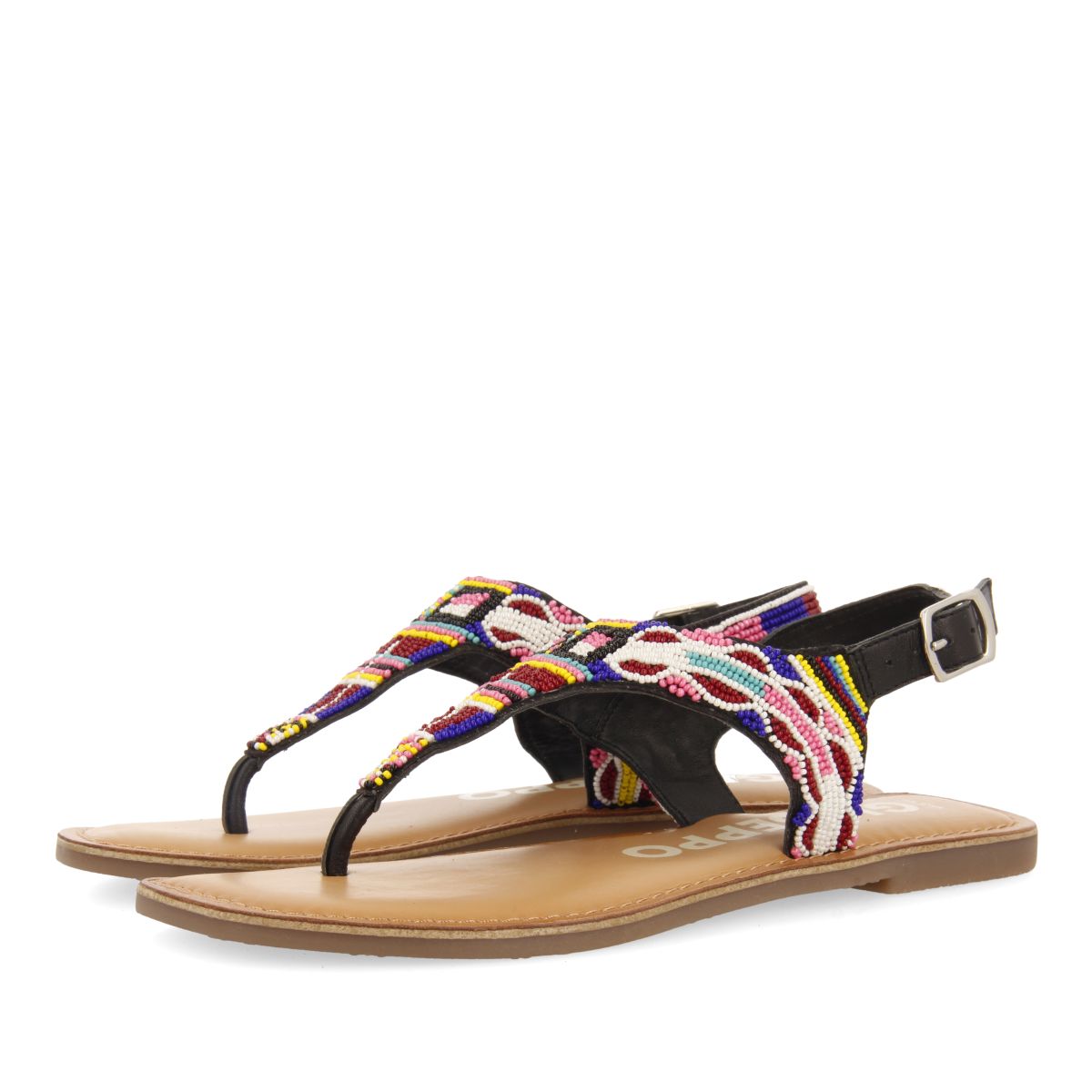 SANDALIAS ÉTNICA CON PIEDRAS MULTICOLOR PARA MUJER SAITASH