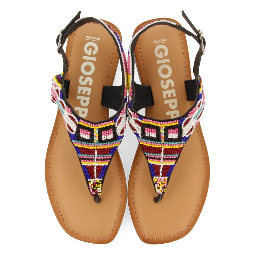 SANDALIAS ÉTNICA CON PIEDRAS MULTICOLOR PARA MUJER SAITASH
